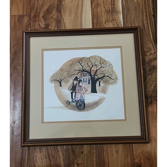 P Buckley Moss "Hitching A Ride" 1984 Framed Limited Ed. Print Signed #953/1000 - Picture 2 of 6